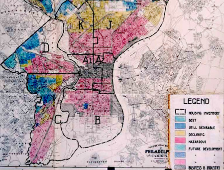 1936 Philadelphia redlining map