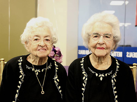 Inez Harries and Venice Shaw at 100; photo credit James Davis, Lockheed Federal Credit Union