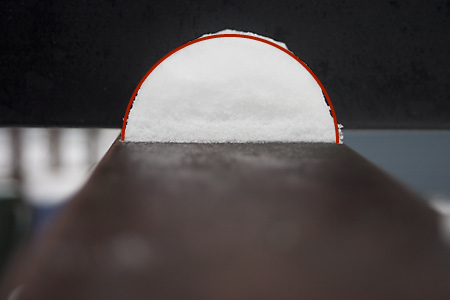 the snow semiball with a semicircle fitted by eye