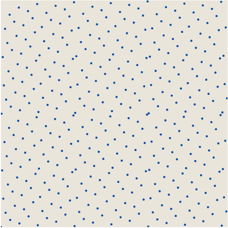 394 dots scattered over a square by the Vandercorput algorithm