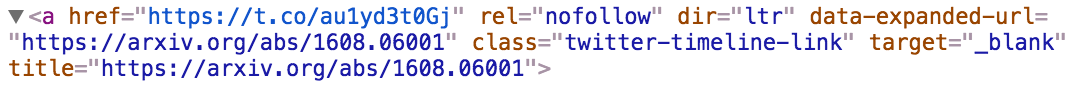 Beckett tweet HTML anchor tag